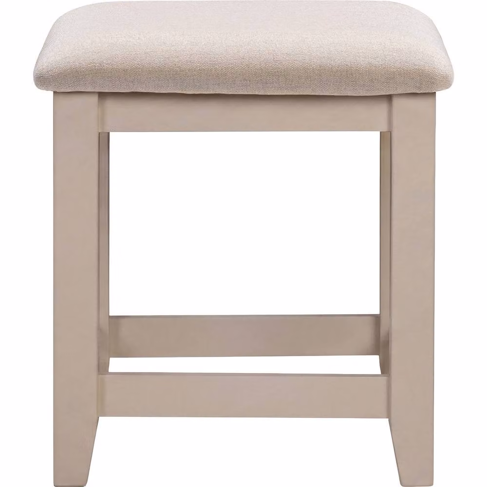 Seconique Windsor Dressing Table Stool in Oak with Beige Fabric Upholstery – 2