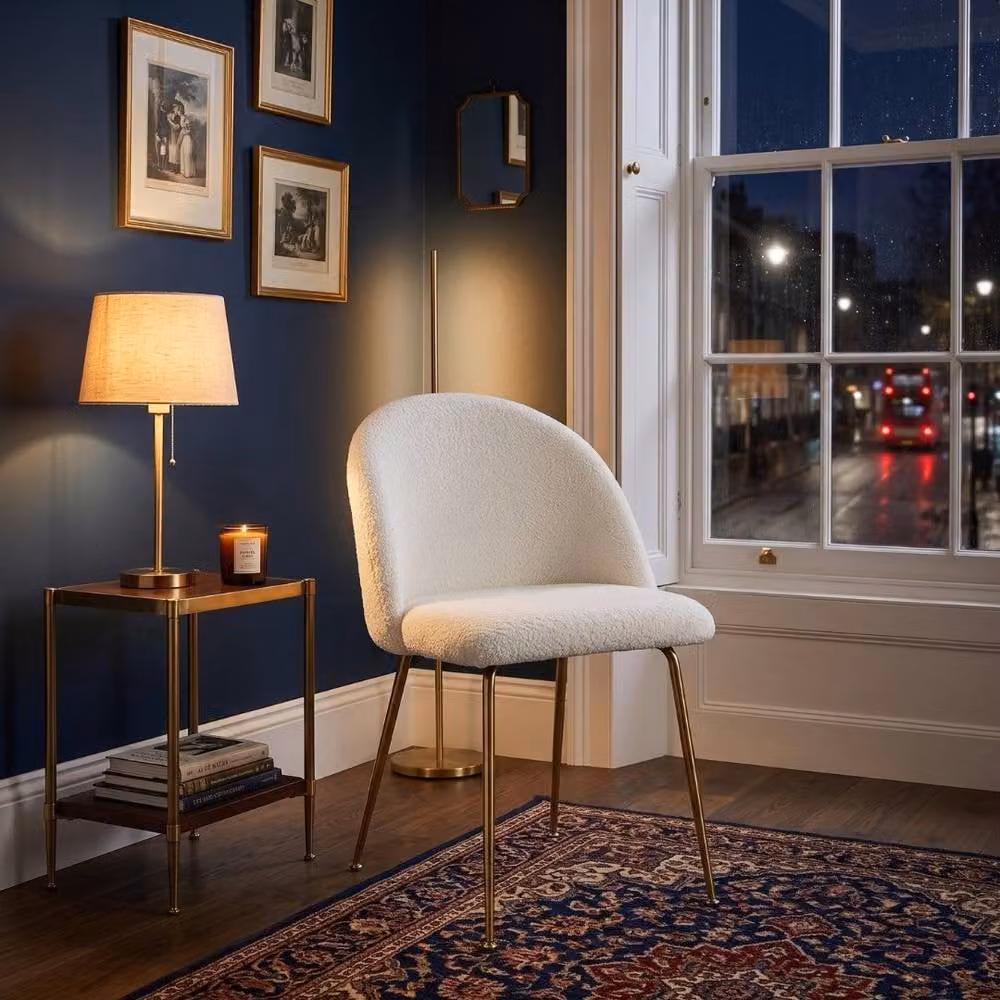 Home Luxe Interior Callie Teddy Chair in White Bouclé Fabric – 3