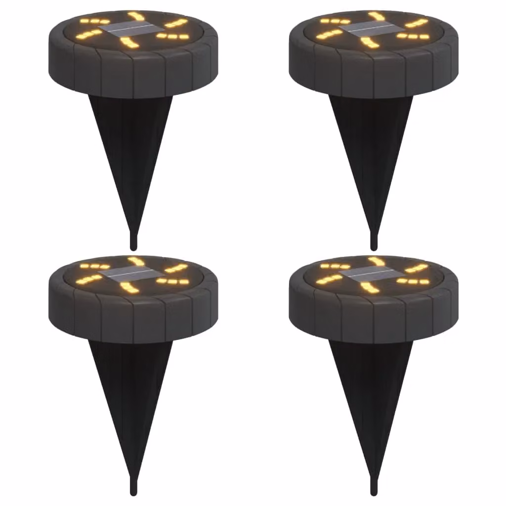 Berkfield Home Solar Ground Lights with Ground Spikes, 4 Pack, Warm White, Black – 2