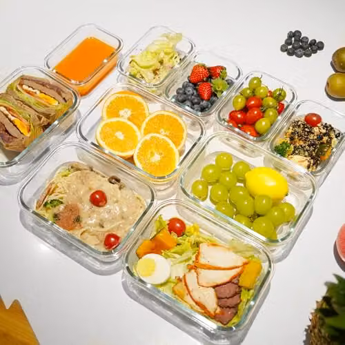 Alivio Set of 10 Transparent Glass Food Storage Containers with Leakproof Snap Lids – 2