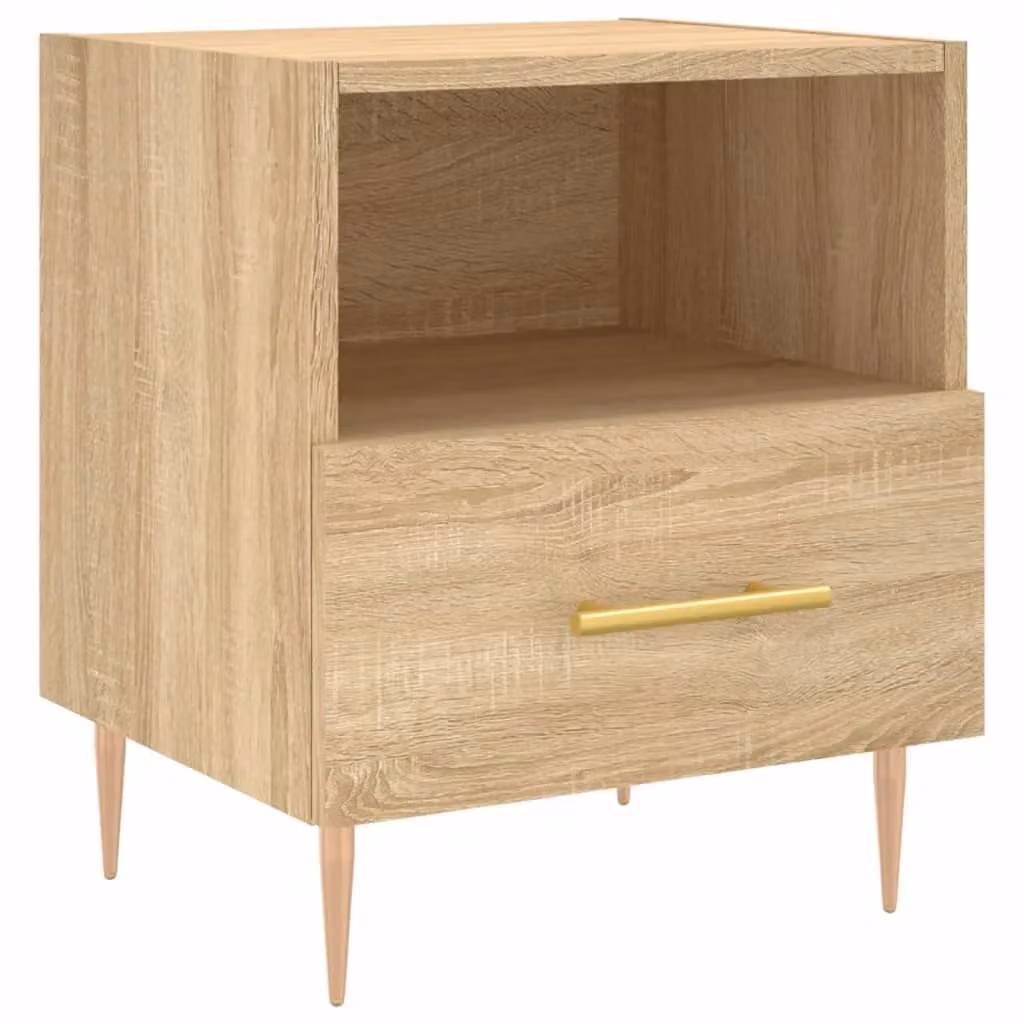 Berkfield Home Sonoma Oak Bedside Cabinet in Brown, W: 40 cm, D: 35 cm, H: 47.5 cm – 2