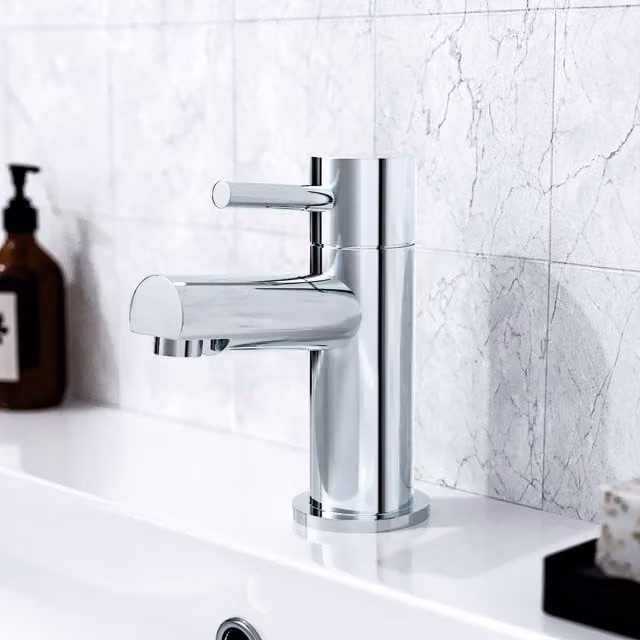 Nes Home Chrome Cloakroom Mono Basin Mixer Tap in Silver