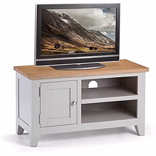 Julian Bowen Richmond TV Cabinet in Grey and Oak, W/D/H: 90.5 x 40 x 50 cm