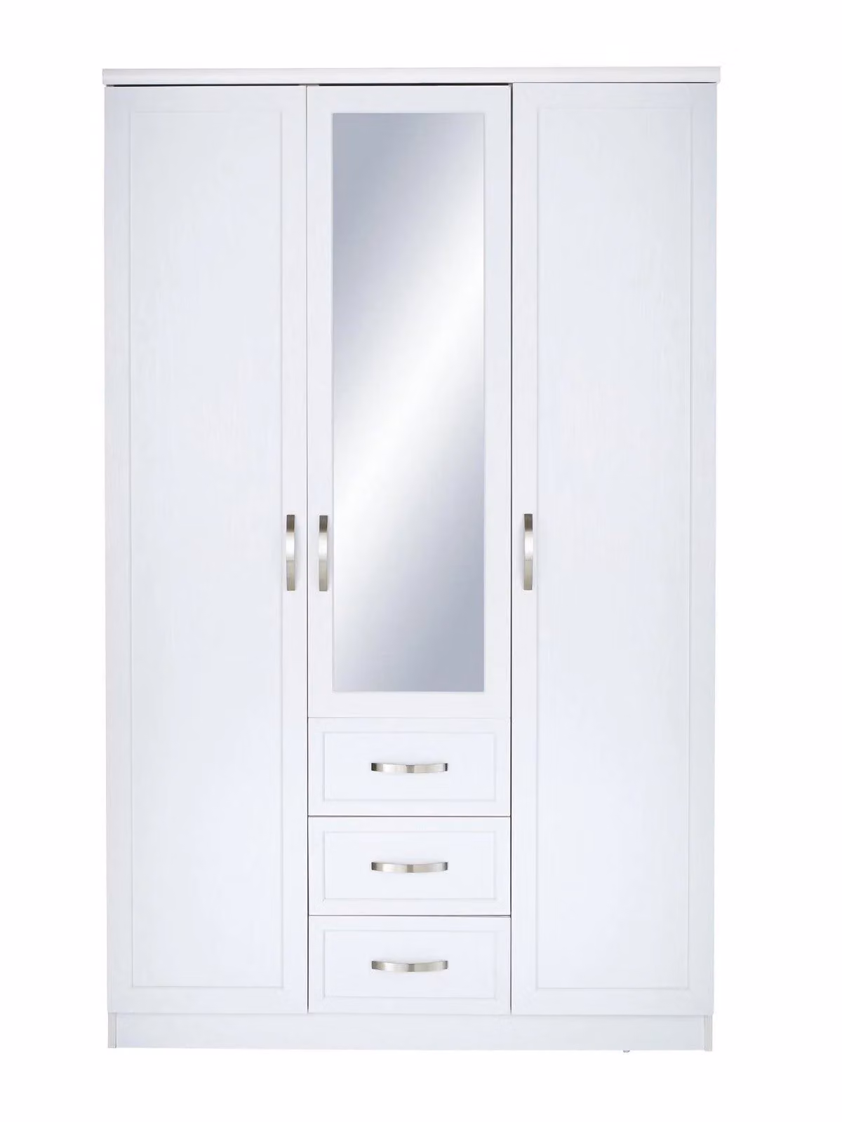 Very Home Modern White Wardrobe with Hinged Doors and Drawers H 192 x W 119 x D 58 cm
