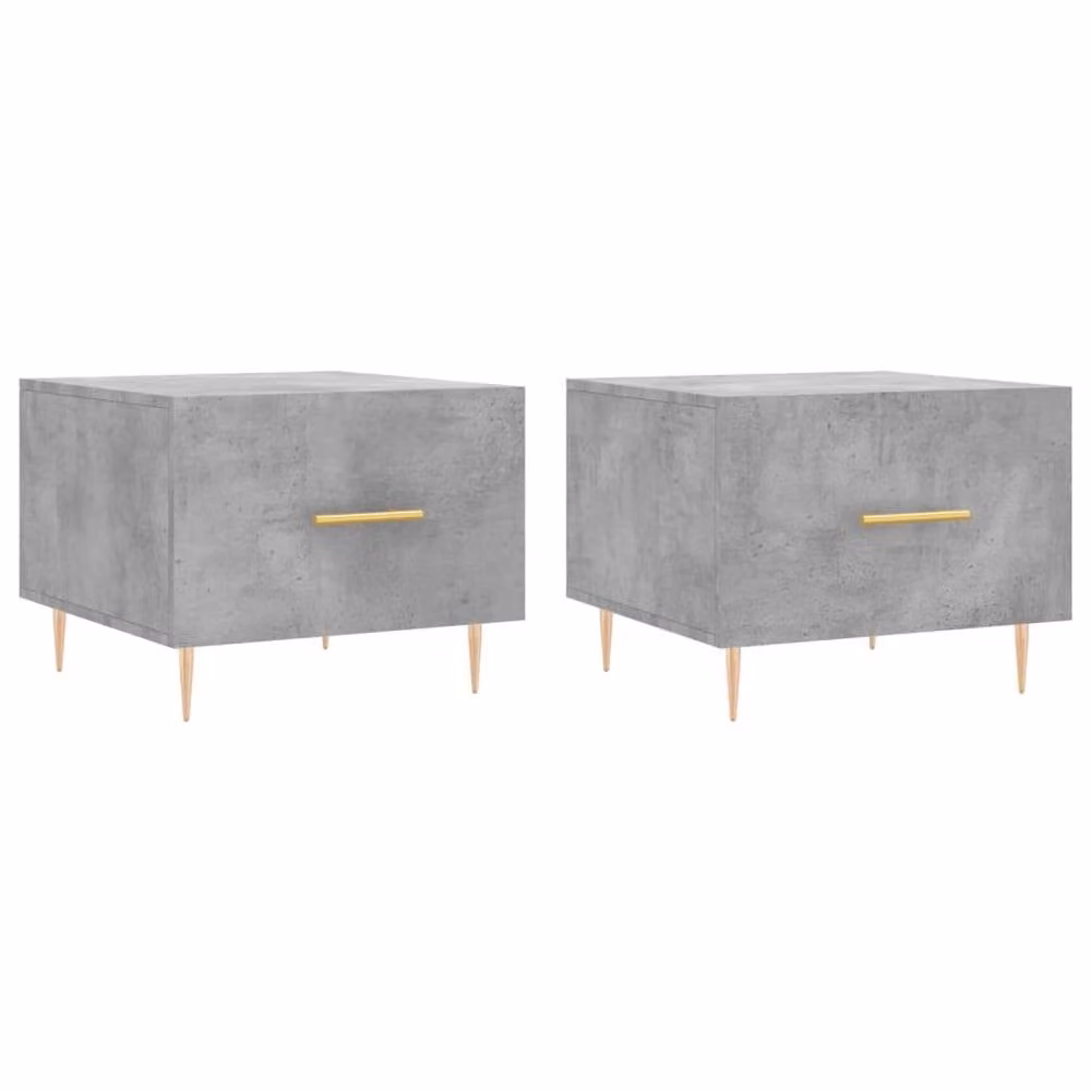 Berkfield Home Engineer Decorative Coffee Table Set of 2, Concrete Grey, W/D/H: 50 x 50 x 40 cm