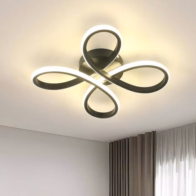 COMELY 30W Flower Shaped LED Ceiling Light in Black, 4500K – 1