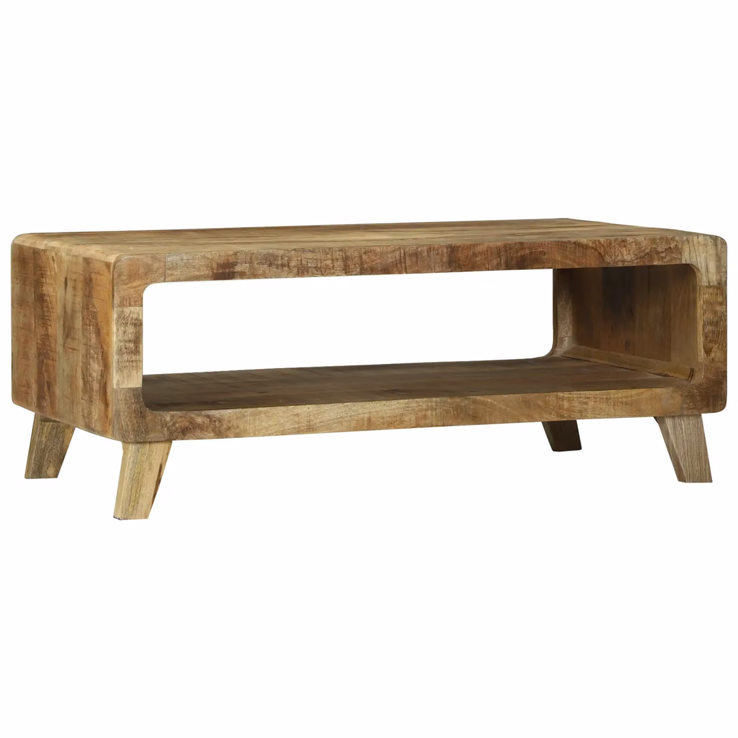Berkfield Home Rustic Mango Wood Coffee Table, Brown, W: 90 cm, D: 50 cm, H: 35 cm – 2