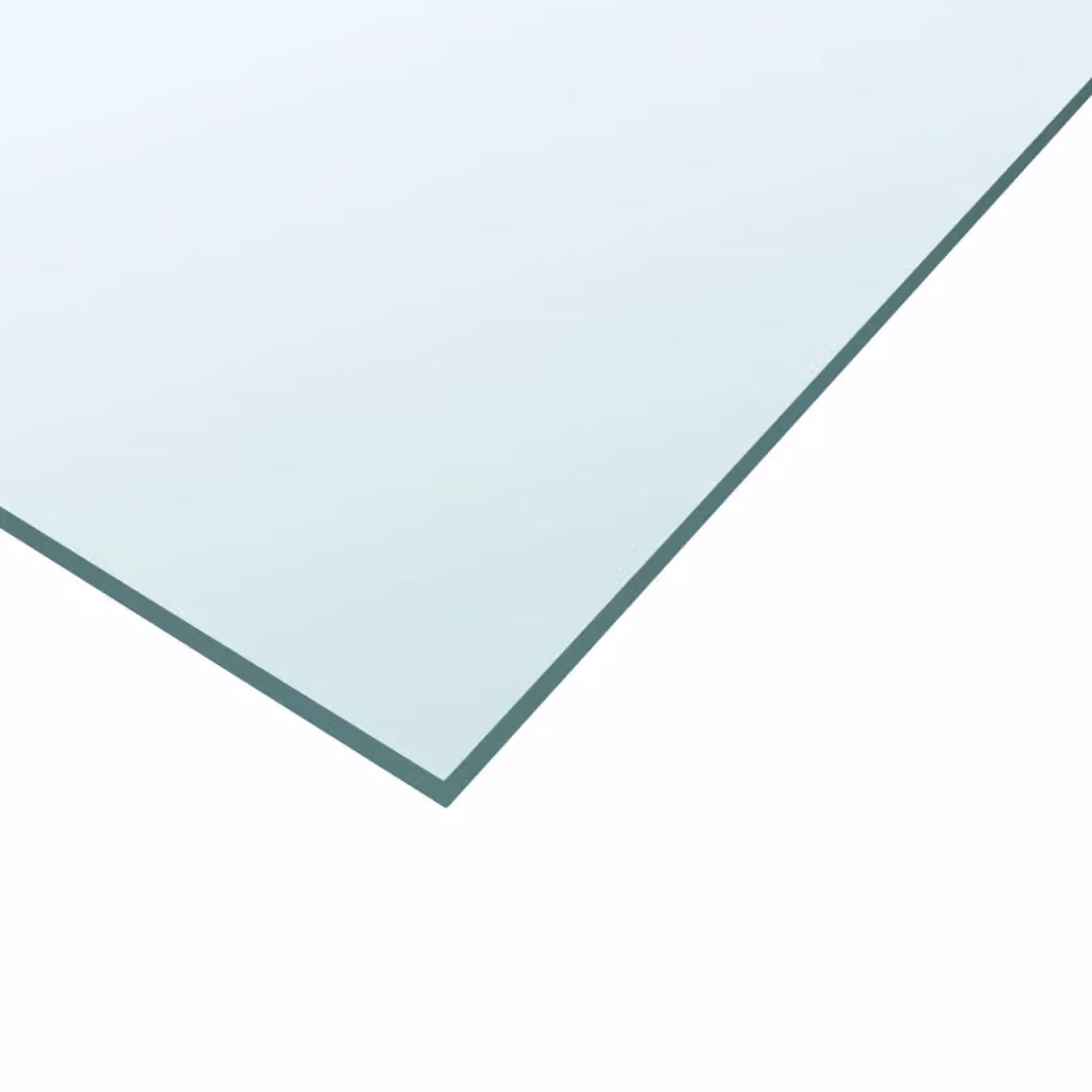 Berkfield Home Table Top Tempered Glass in Black and Transparent, W/D: 30 x 30 cm