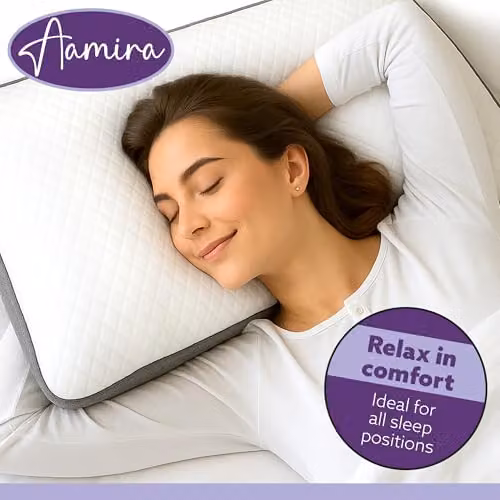 Aamira Luxury Shredded Memory Foam Orthopaedic Pillows 2 Pack with White Bamboo Covers, W/D/H: 70 x 45 cm – 6