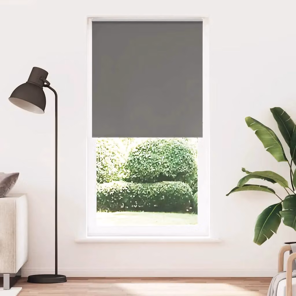 Berkfield Home Grey Blackout Roller Blind, Thermal Insulating Polyester, W: 110 cm, H: 210 cm – 2
