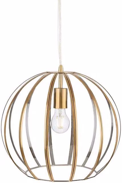 Netlighting Lincoln Pendant Light in Antique Brass with Clear Glass