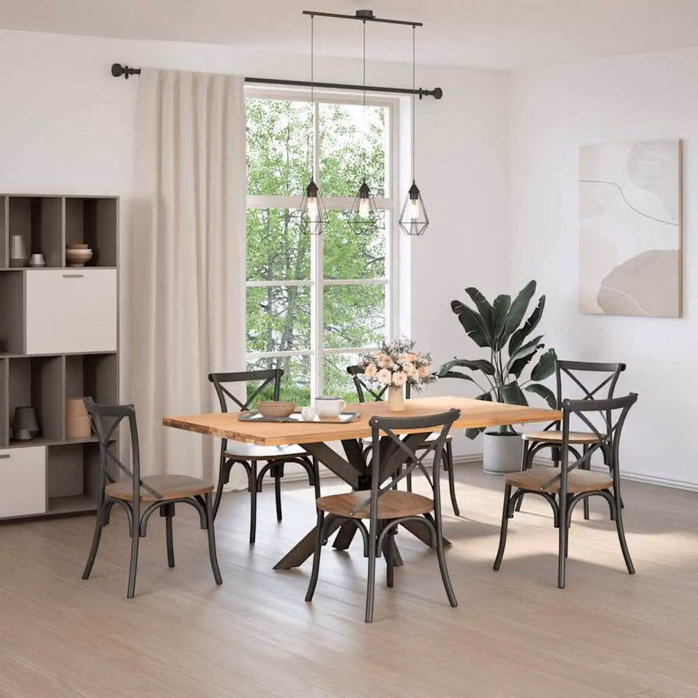 Berkfield Home Spider Shape Dining Table Legs in Black Steel, W: 120 cm, D: 68 cm, H: 72-73 cm – 1
