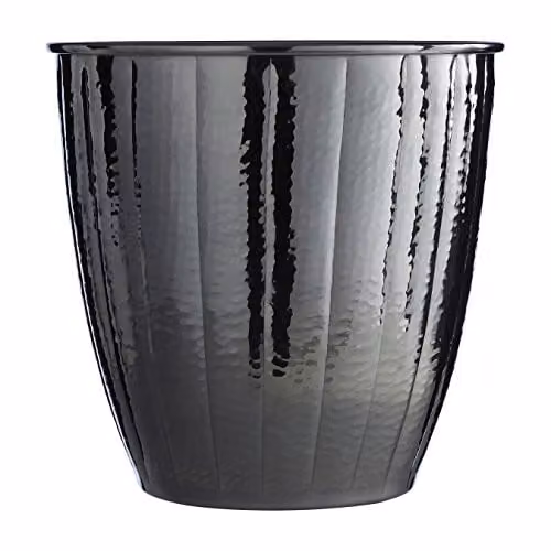 Premier Hammered Effect Waste Bin in Black Nickel Finish, W/D/H: 23 x 23 x 23 cm – 1