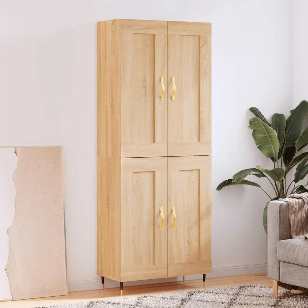 Berkfield Home Sonoma Oak Highboard in Brown, W/D/H: 69.5 x 34 x 180 cm – 2