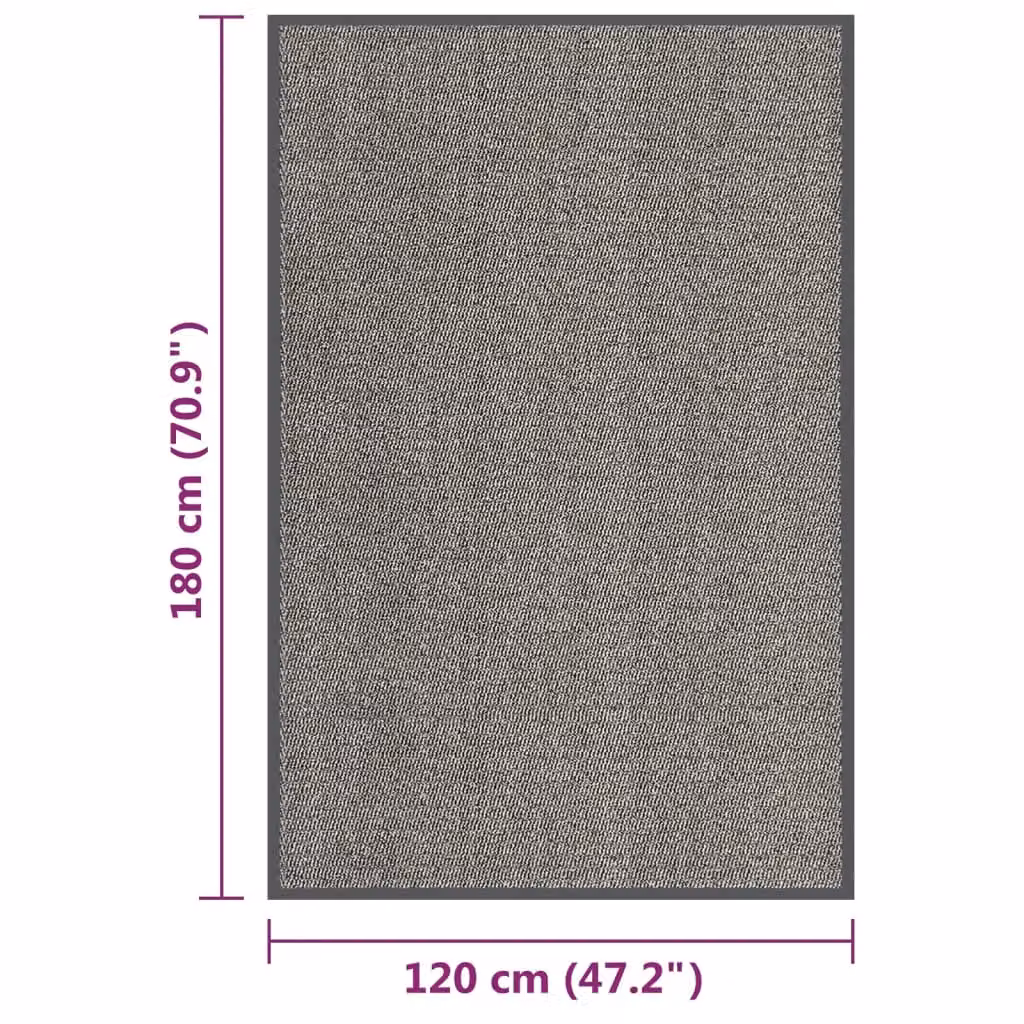 Berkfield Home Tufted Non-Slip Doormat, Brown, W: 120 cm, D: 150 cm – 2