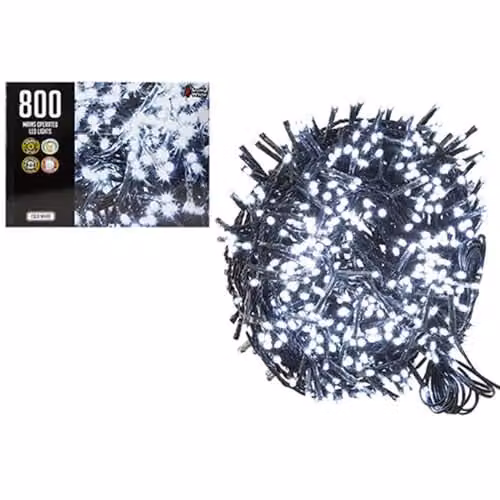 PMS Cool White 800 LED String Lights with Timer, Mains Operated
