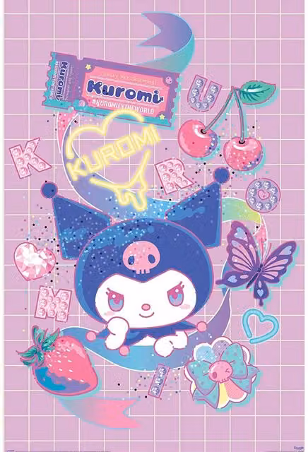 Kuromi Multicoloured Graphic Paper Poster