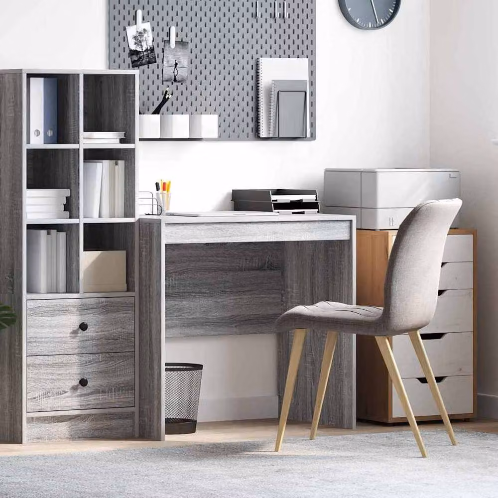 Berkfield Home Grey Sonoma Writing Desk in Engineered Wood W: 80 cm, D: 50 cm, H: 76 cm – 2