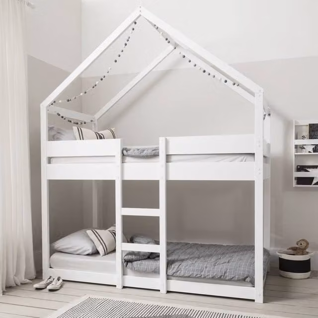 Nöa and Nani Sofie Single Bunk Bed House Cabin in White – 1