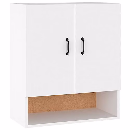 vidaXL Modern Wall Mounted Cabinet in White MDF with Hinged Doors and Internal Shelves W/D/H: 60 x 31 x 70 cm