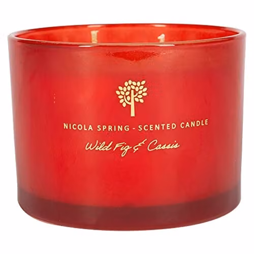 Nicola Spring Wild Fig & Cassis Scented Soy Wax Candle, Red, 350g – 1