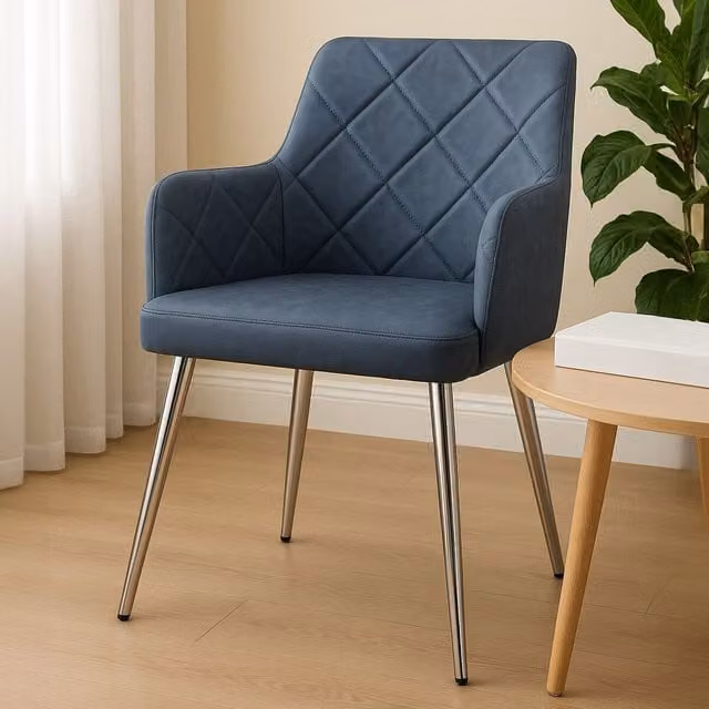 Orsina Tamzin Velvet Splayed Dining Chair in Dark Grey – 1