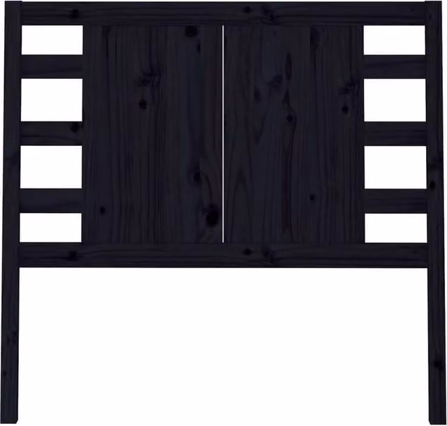 Berkfield Home Black Solid Pine Wood Headboard, W: 106 cm, D: 4 cm, H: 100 cm