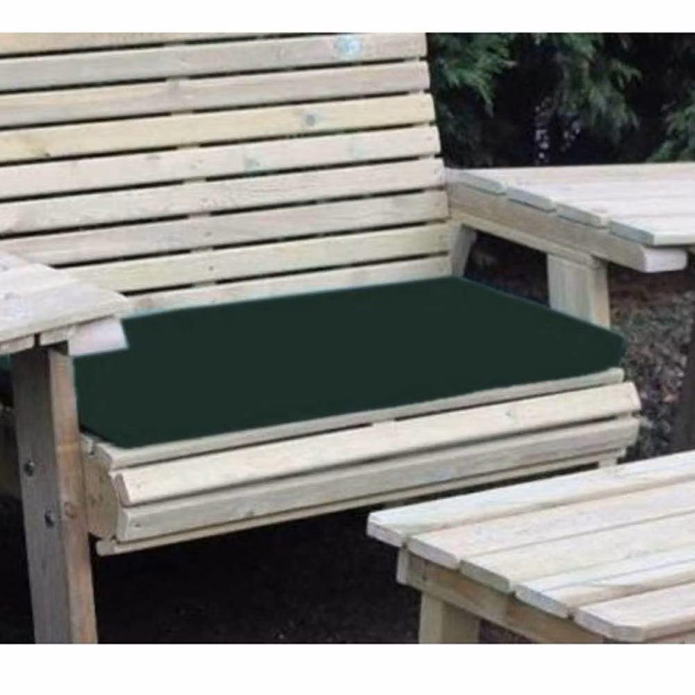 Churnet Valley Garden Furniture Ltd Waterproof Double Green Rectangular Outdoor Seat Pads with Foam Filling – 2