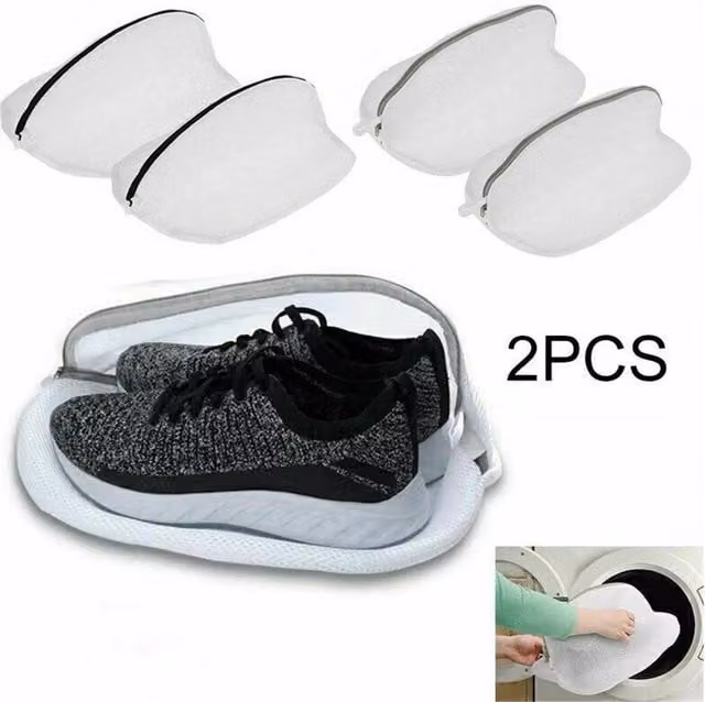 SPETLEK 2-Piece White Mesh Laundry Bag for Trainers and Shoes with Zips – 1
