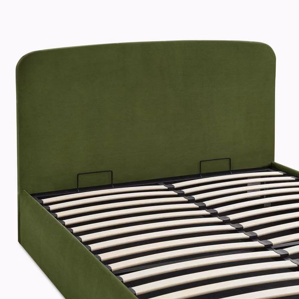 FurnitureboxUK Amelie Green Velvet Upholstered Ottoman Double Bed Frame W/D/H: 180 x 200 cm – 3