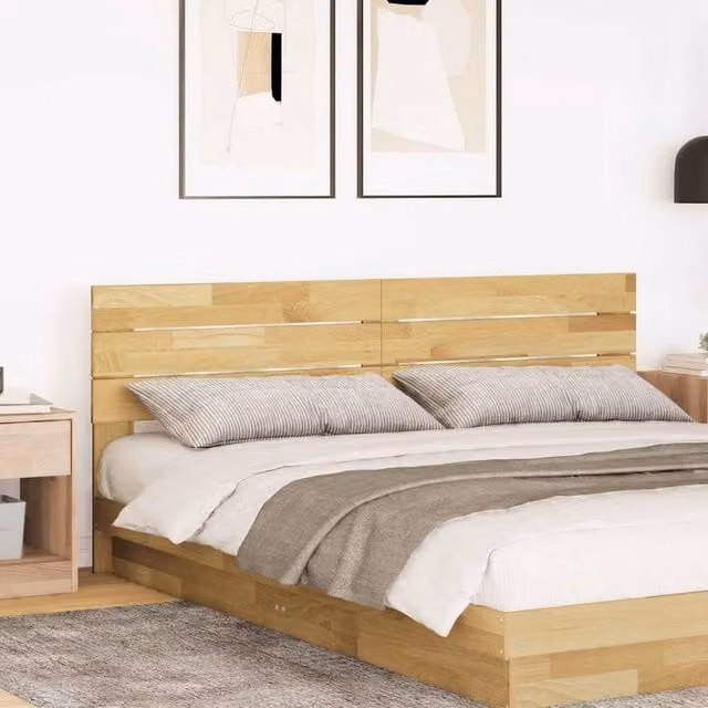 Berkfield Home Solid Oak Headboard in Brown, Width: 180 cm – 1