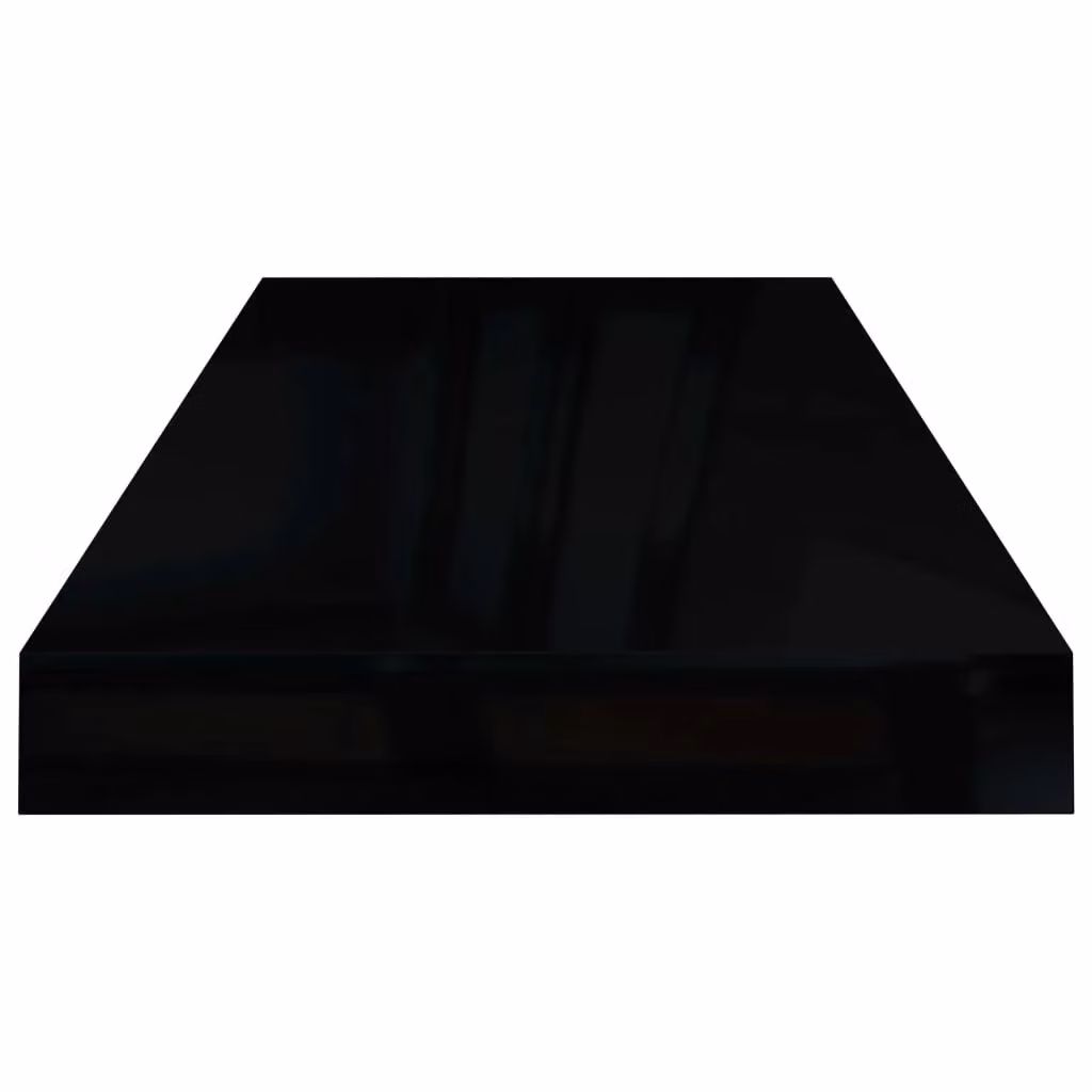 Berkfield Home Floating Wall Shelf in High Gloss Black, W: 60 cm, D: 23.5 cm, H: 3.8 cm – 3