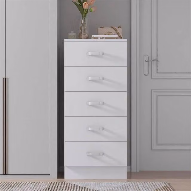 SPETLEK 5 Drawer Chest of Drawers in Matt White – 1