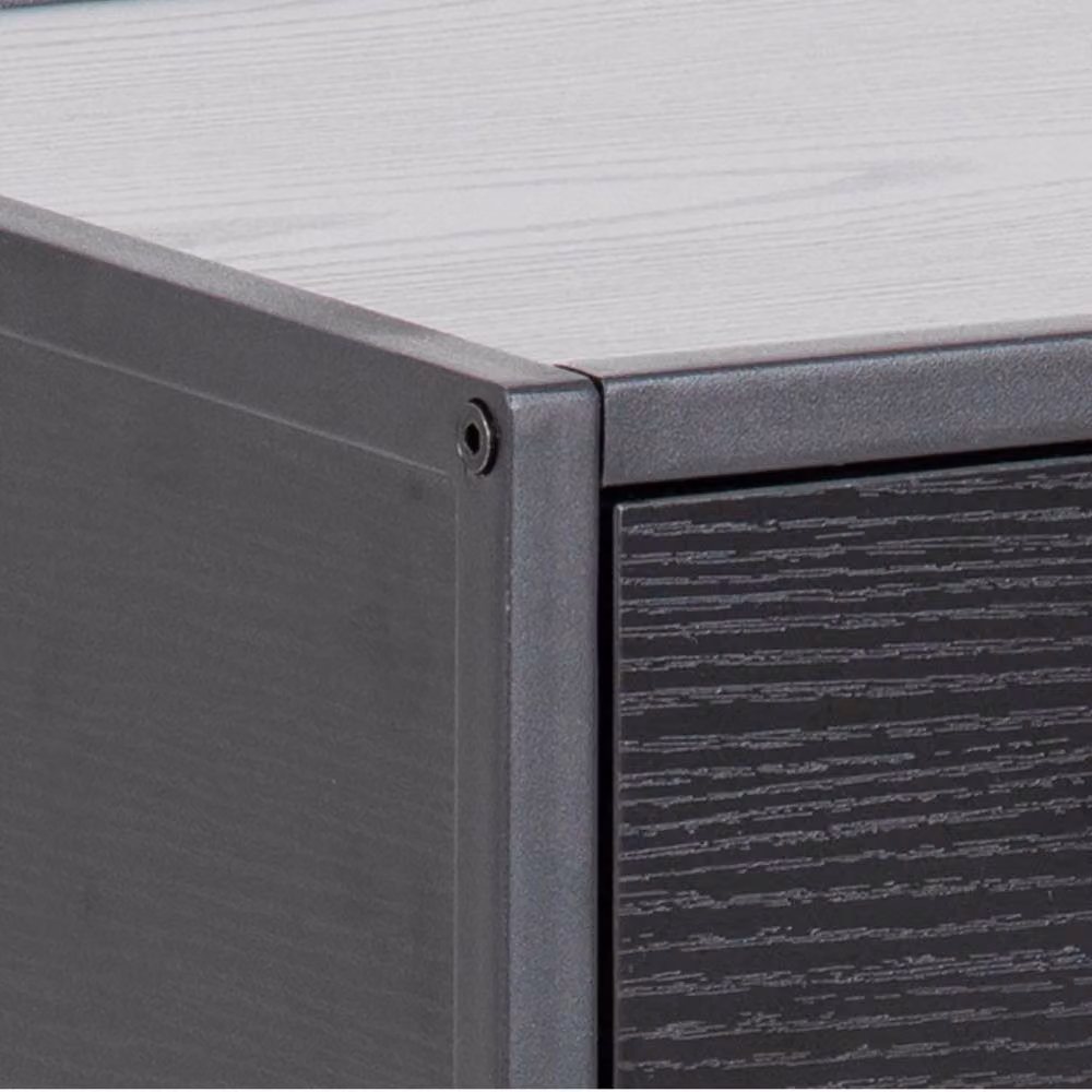 Wyld Haus El Paso Bedside Table with 1 Drawer and Bottom Shelf in Ash and Black – 4