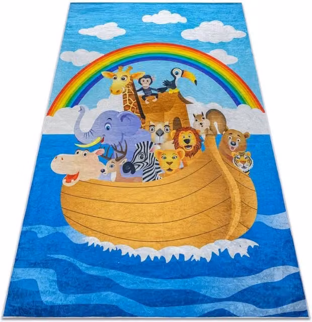 RugsX Bambino Kids Motif Rug in Blue and Multicolour, W: 120 cm, L: 170 cm – 1