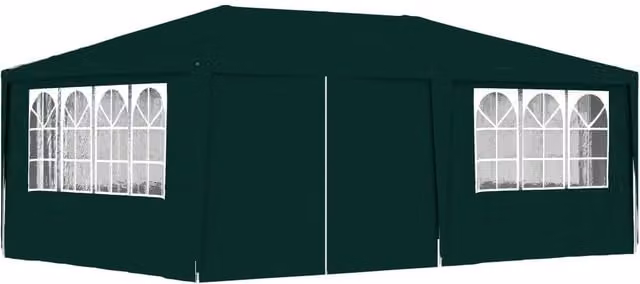 Berkfield Home Professional Party Tent with Side Walls and Windows, Green, W: 6 m, D: 4 m