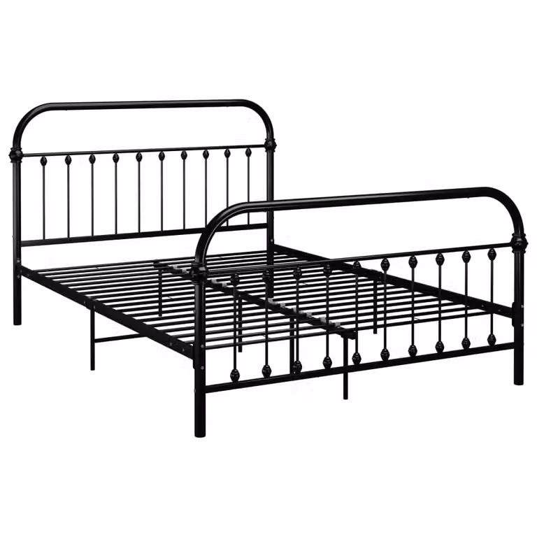Berkfield Home Classic Metal Bed Frame in Black, W/D/H: 120 x 200 cm
