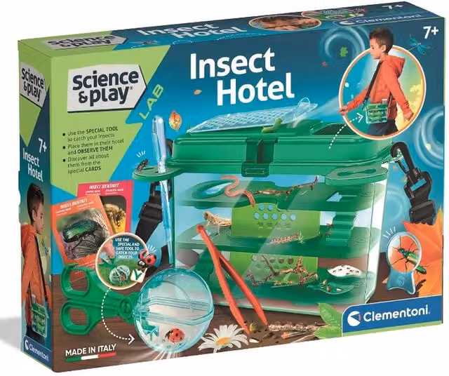 Clementoni Insect Hotel Science Kit with Tools and Accessories, Green