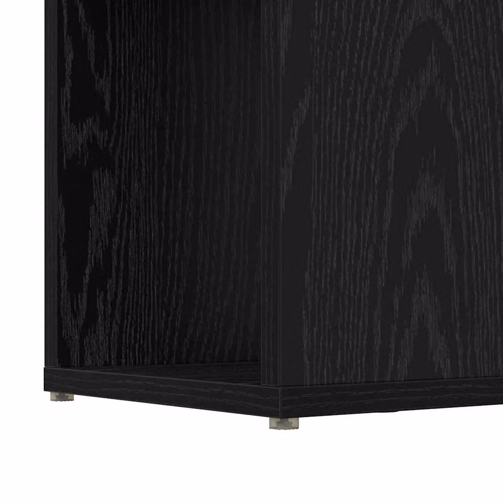 Berkfield Modern Black Oak Home Entertainment Centre in Engineered Wood, W/D/H: 60 x 24 x 94 cm – 6