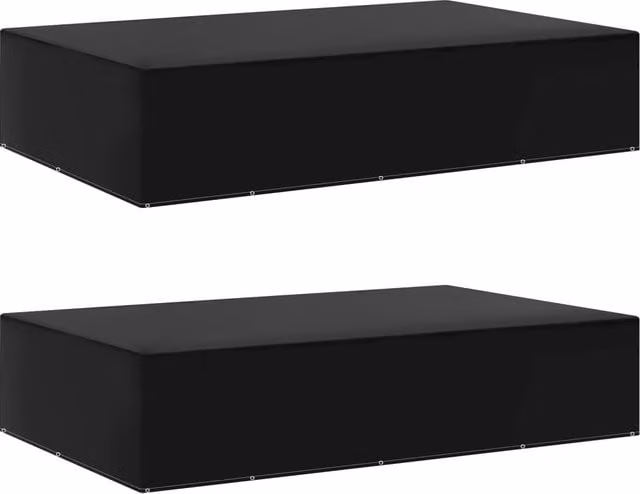 Berkfield Home Water Repellent Bench Garden Furniture Covers, 2 Pack, Black, W/D/H: 325 x 205 x 70 cm – 1