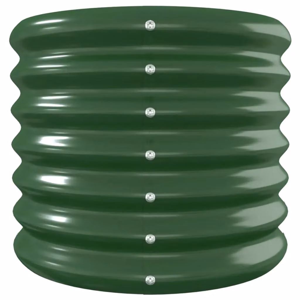 Berkfield Home Garden Raised Bed in Green Powder-coated Steel, W/D/H: 332 x 40 x 36 cm – 3