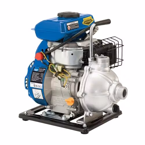 Draper Expert Quality Petrol Water Pump, 85L/min, 2.5HP, Blue and Multicolour