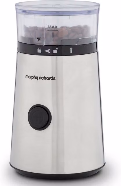 Morphy Richards Brew and Blend Electric Coffee Grinder in Silver Stainless Steel