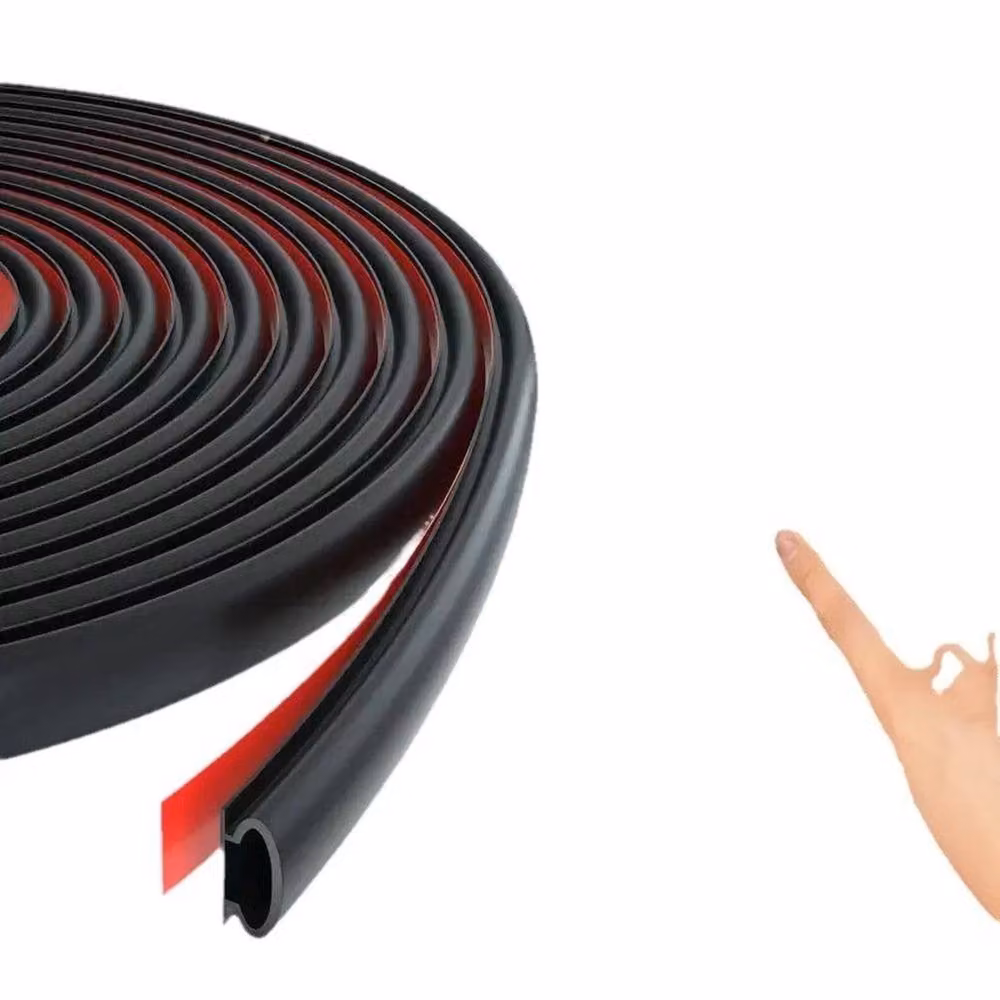 SPETLEK Black Self-Adhesive Waterproof Silicone Door Rubber Seal Strip Profile D – 2