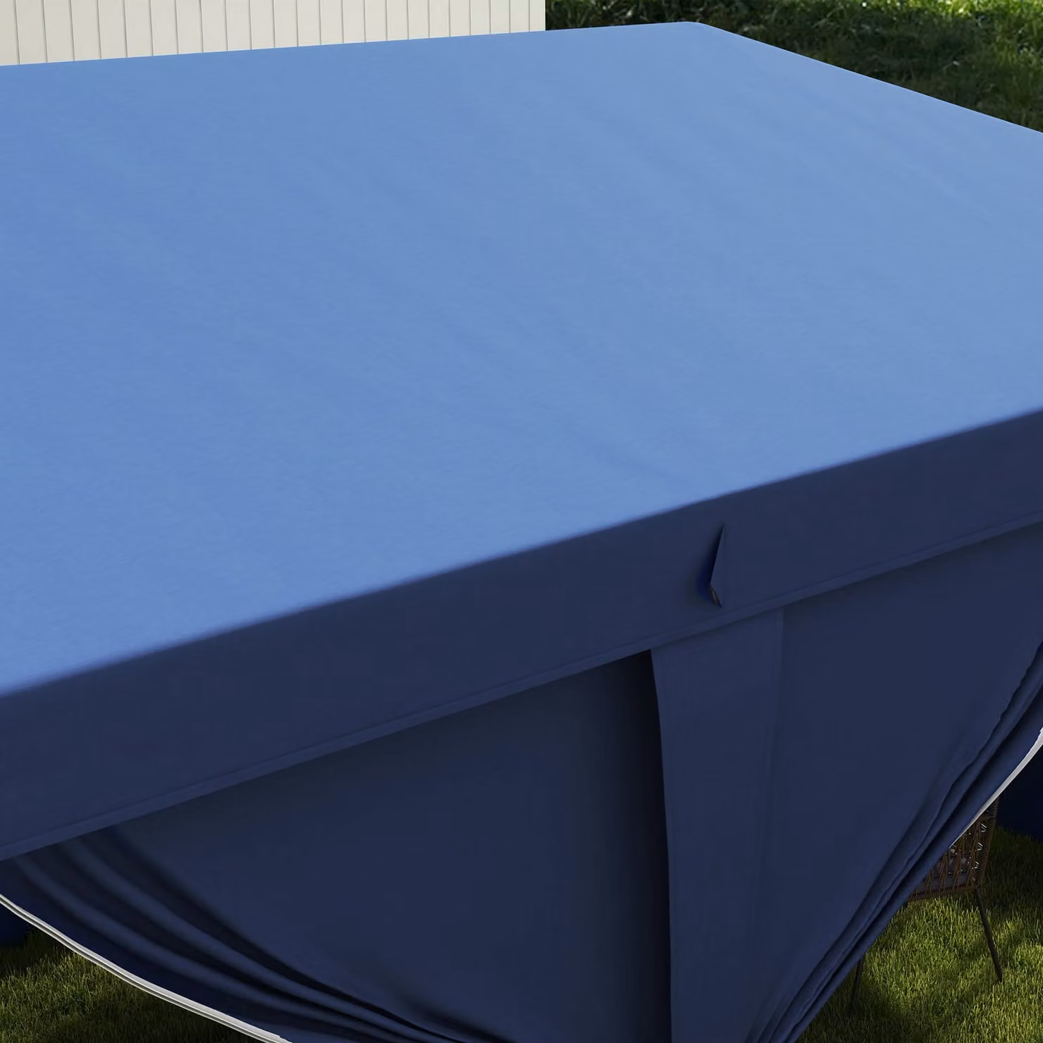 Outsunny Blue Pop-Up Gazebo with Curtain Walls, Windows and Steel Frame, W: 600 cm, D: 300 cm, H: 270 cm – 8