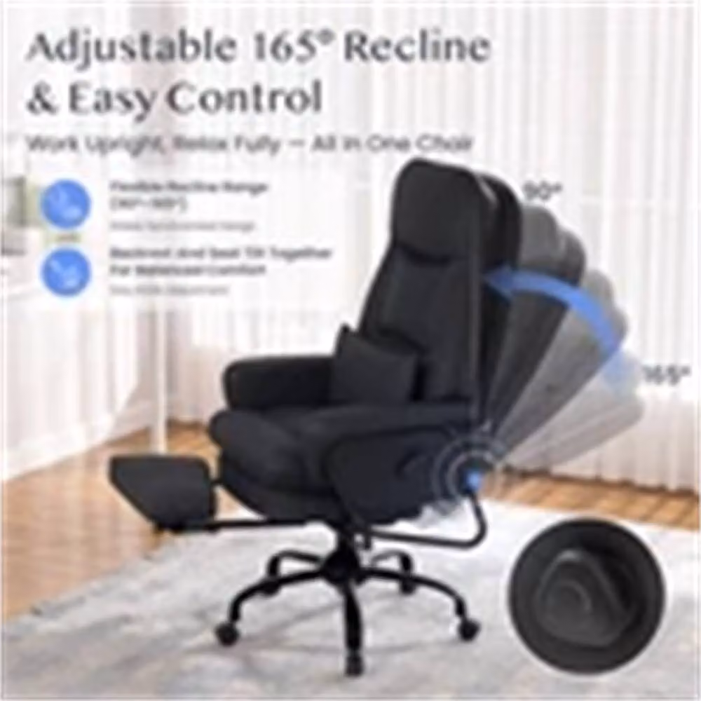 Nordara Ergonomic Black PU Leather Office Chair for Home and Office – 5