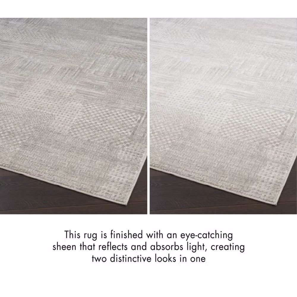 The Rug Shop UK Silver Modern Abstract Polyester Easy To Clean Area Rug W: 240 cm, D: 300 cm – 3