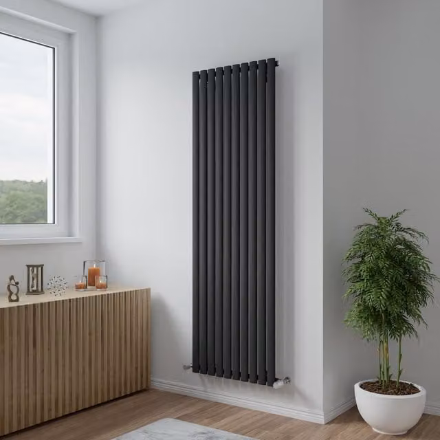 Agadon Neo Oval Tube Designer Radiator in Anthracite Grey, H 180 cm x W 52.6 cm – 1