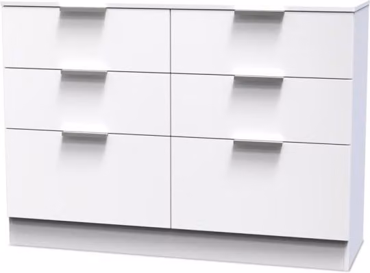 Welcome Furniture Plymouth 6 Drawer Midi Chest of Drawers in White