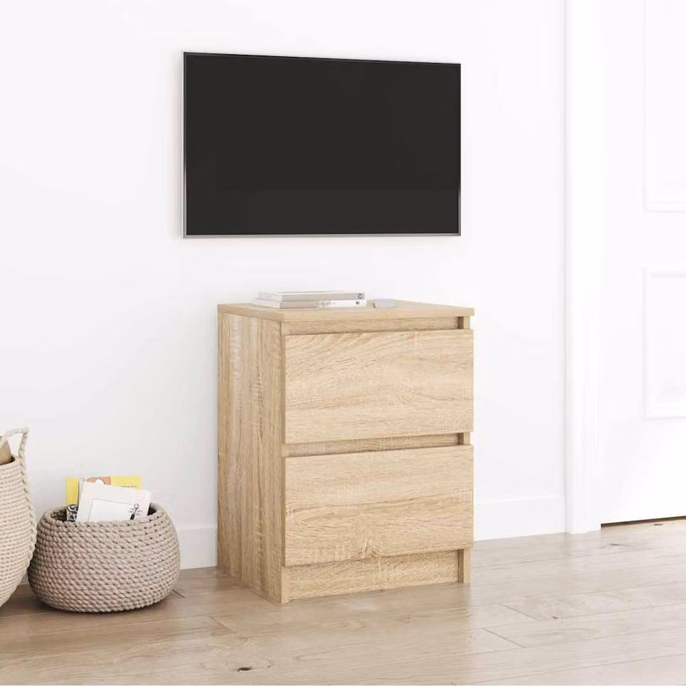 Berkfield Home Modern TV Cabinet in Sonoma Oak and Beige, W/D/H: 40 x 35 x 54 cm – 2